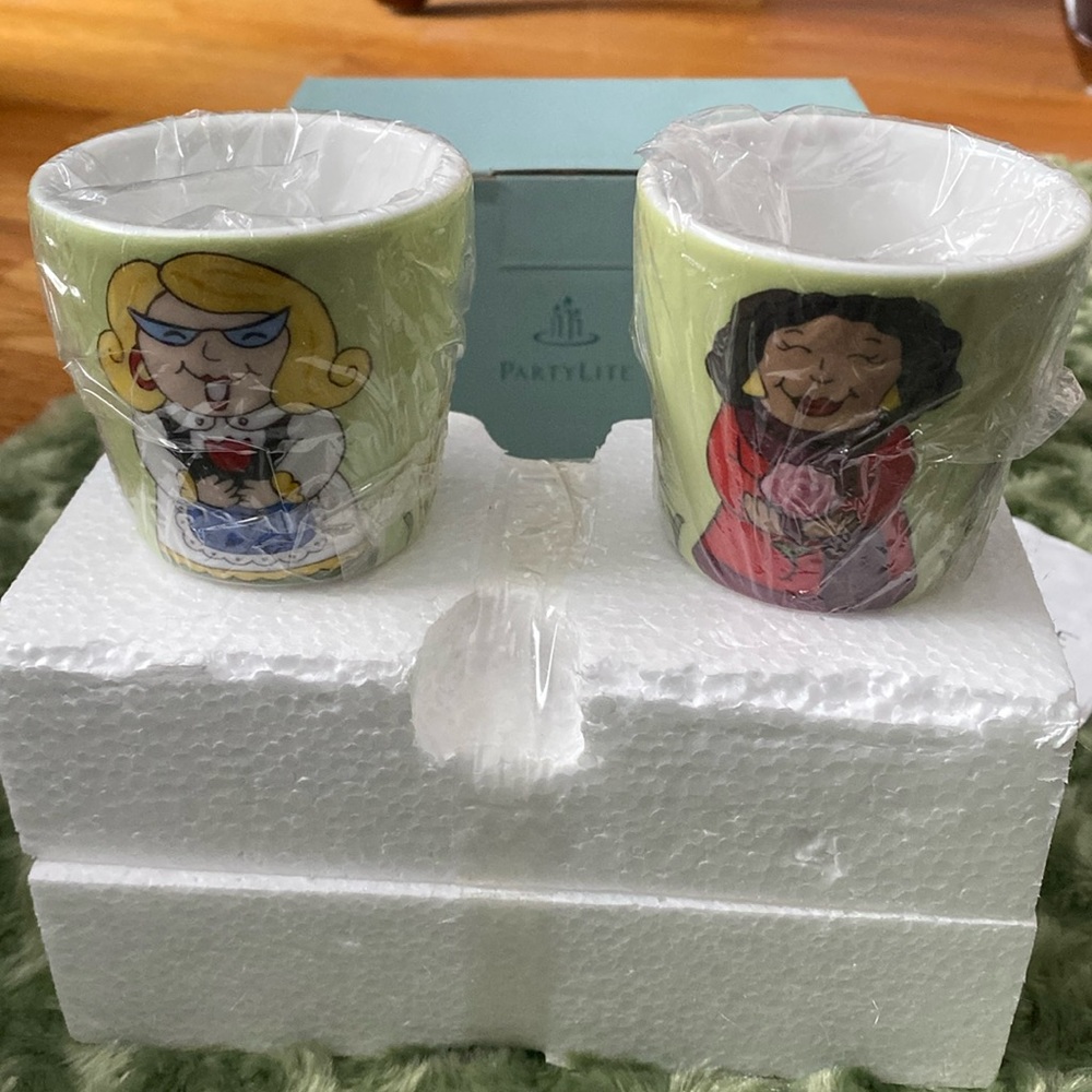 🌟PartyLite Garden Gals Votive Holder Pair